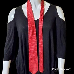 Geoffrey Beene Red & Blue Mini Paisley Silk Tie